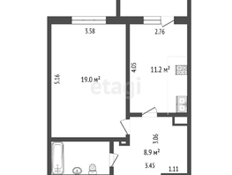 Продается 1-комнатная квартира Комкова ул, 44.1 м², 4990000 рублей