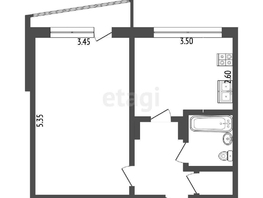 Продается 1-комнатная квартира 3-я любинская, 38.4  м², 3700000 рублей