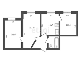 Продается 3-комнатная квартира Марка Никифорова ул, 52 м², 4960000 рублей