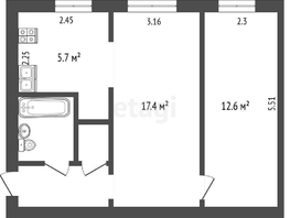 Продается 2-комнатная квартира 6-й кирпичный завод, 43.1  м², 4000000 рублей