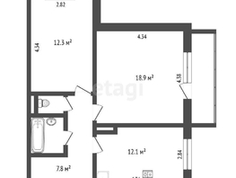 Продается 2-комнатная квартира Линия 6-я ул, 54.8  м², 6430000 рублей