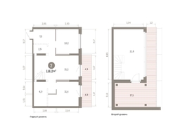 Продается 2-комнатная квартира ЖК Кварталы Драверта, дом 3, 116.16 м², 16950000 рублей