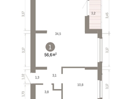 Продается 1-комнатная квартира ЖК Кварталы Драверта, дом 6, 56.66 м², 9410000 рублей