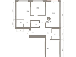 Продается 3-комнатная квартира ЖК Кварталы Драверта, дом 6, 88.6 м², 13790000 рублей