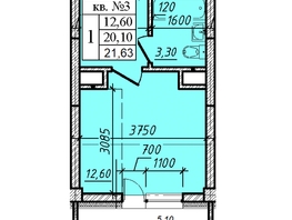 Продается 1-комнатная квартира ЖК Улица 6-я линия, 21.63  м², 4217850 рублей