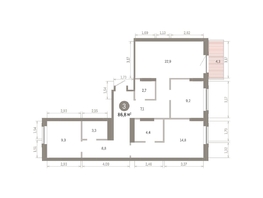 Продается 3-комнатная квартира ЖК Кварталы Драверта, дом 3, 86.75  м², 14430000 рублей