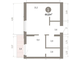 Продается 1-комнатная квартира ЖК Кварталы Драверта, дом 6, 44.75  м², 8120000 рублей