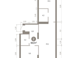 Продается 2-комнатная квартира ЖК Кварталы Драверта, дом 3, 66.59  м², 11200000 рублей