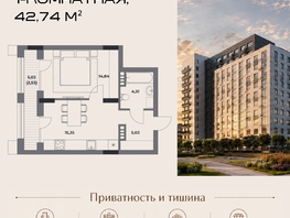 Продается 1-комнатная квартира ЖК Клубный дом на Пушкина, 42.26  м&sup2;, 9914000 рублей