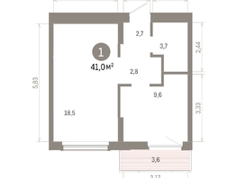 Продается 1-комнатная квартира ЖК Кварталы Драверта, дом 6, 40.98  м&sup2;, 7610000 рублей