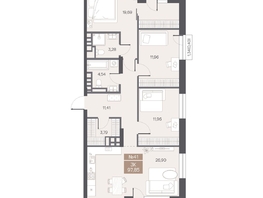 Продается 3-комнатная квартира ЖК ЦЕНТР-ПАРК на Волочаевской, 97.85  м&sup2;, 27400000 рублей