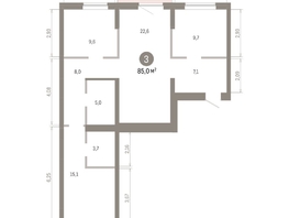 Продается 3-комнатная квартира ЖК Кварталы Драверта, дом 3, 85.03  м&sup2;, 14090000 рублей