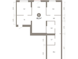 Продается 3-комнатная квартира ЖК Кварталы Драверта, дом 3, 85.16  м&sup2;, 14100000 рублей