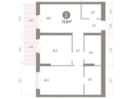 Продается 2-комнатная квартира ЖК Кварталы Драверта, дом 4, 72.88  м&sup2;, 11690000 рублей