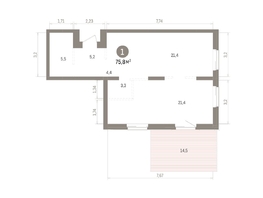 Продается 1-комнатная квартира ЖК Кварталы Драверта, дом 4, 75.82  м&sup2;, 12830000 рублей