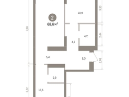 Продается 2-комнатная квартира ЖК Кварталы Драверта, дом 4, 68.64  м&sup2;, 12230000 рублей