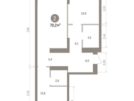 Продается 2-комнатная квартира ЖК Кварталы Драверта, дом 4, 70.19  м&sup2;, 11710000 рублей