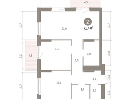 Продается 2-комнатная квартира ЖК Кварталы Драверта, дом 4, 71.37  м&sup2;, 11090000 рублей