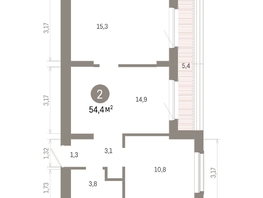 Продается 2-комнатная квартира ЖК Кварталы Драверта, дом 6, 54.44  м&sup2;, 10580000 рублей