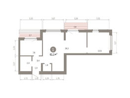Продается 1-комнатная квартира ЖК Кварталы Драверта, дом 6, 61.08  м&sup2;, 13350000 рублей