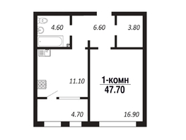 Продается 1-комнатная квартира ЖК ПАРК-квартал «Королёв», дом 4, 47.7  м&sup2;, 7632000 рублей