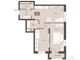 Продается 2-комнатная квартира ЖК Заря, дом 1.1, 65.62  м&sup2;, 9530000 рублей