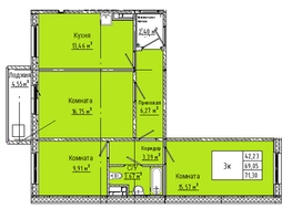 Продается 3-комнатная квартира  Дом на 3-й Любинской, 30/2, 71.3  м&sup2;, 7486500 рублей