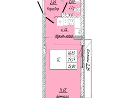Продается 1-комнатная квартира  Дом на 2-й Дачной, 28  м&sup2;, 6468000 рублей