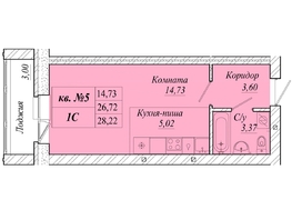 Продается Студия ЖК Семиреченская, дом 1, 28.22  м&sup2;, 3668600 рублей