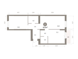 Продается 2-комнатная квартира ЖК Кварталы Драверта, дом 4, 67.36  м&sup2;, 11180000 рублей
