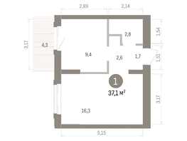 Продается 1-комнатная квартира ЖК Кварталы Драверта, дом 4, 37.11  м&sup2;, 7350000 рублей