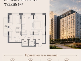 Продается 2-комнатная квартира ЖК Клубный дом на Пушкина, 72.93  м&sup2;, 16263390 рублей