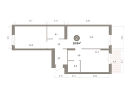 Продается 2-комнатная квартира ЖК Кварталы Драверта, дом 4, 68.82  м&sup2;, 11700000 рублей
