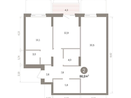 Продается 2-комнатная квартира ЖК Кварталы Драверта, дом 4, 86.94  м&sup2;, 12900000 рублей