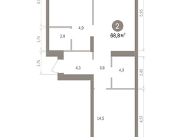 Продается 2-комнатная квартира ЖК Кварталы Драверта, дом 4, 68.84  м&sup2;, 12100000 рублей