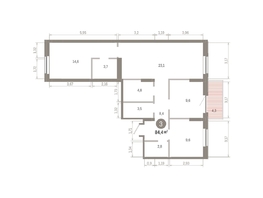 Продается 3-комнатная квартира ЖК Кварталы Драверта, дом 3, 84.37  м&sup2;, 14630000 рублей
