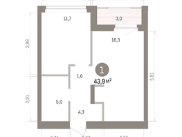 Продается 1-комнатная квартира ЖК Кварталы Драверта, дом 5, 43.88  м&sup2;, 8880000 рублей