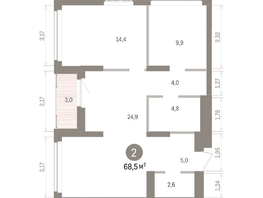 Продается 2-комнатная квартира ЖК Кварталы Драверта, дом 5, 68.46  м&sup2;, 12660000 рублей