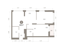 Продается 2-комнатная квартира ЖК Кварталы Драверта, дом 5, 69.15  м&sup2;, 12000000 рублей