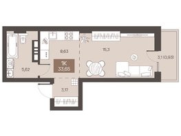 Продается Студия ЖК Заря, дом 1.3, 33.65  м&sup2;, 5450000 рублей