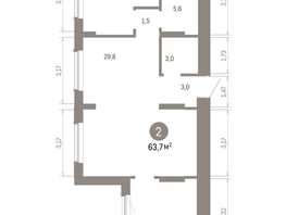 Продается 2-комнатная квартира ЖК Кварталы Драверта, дом 6, 63.67  м&sup2;, 12340000 рублей