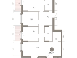Продается 3-комнатная квартира ЖК Кварталы Драверта, дом 4, 109.62  м&sup2;, 17540000 рублей