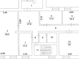 Офис, 186 м², 7 этаж, кирпичный