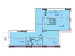 Продается 3-комнатная квартира ЖК Ленина, дом 116, блок-секция 2, 74.08  м², 7778400 рублей