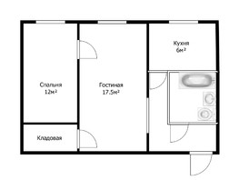 Продается 2-комнатная квартира Котовского ул, 42  м², 4300000 рублей