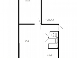 Продается 2-комнатная квартира Мокрушина ул, 44 м², 4600000 рублей