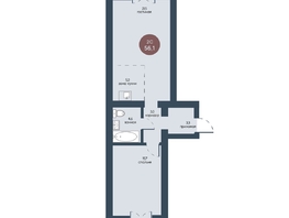 Продается 2-комнатная квартира ЖК Белозерский, корпус 1, 56.1  м², 9974580 рублей