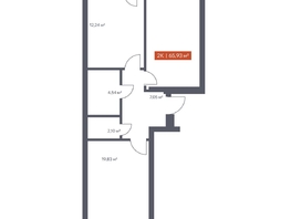 Продается 2-комнатная квартира ЖК Ломоносов, 65.93  м², 11142170 рублей