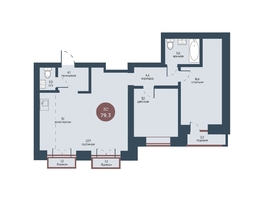 Продается 3-комнатная квартира ЖК Белозерский, корпус 1, 79.3  м&sup2;, 13764101 рублей