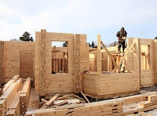 Строительство деревянного дома из клееного бруса